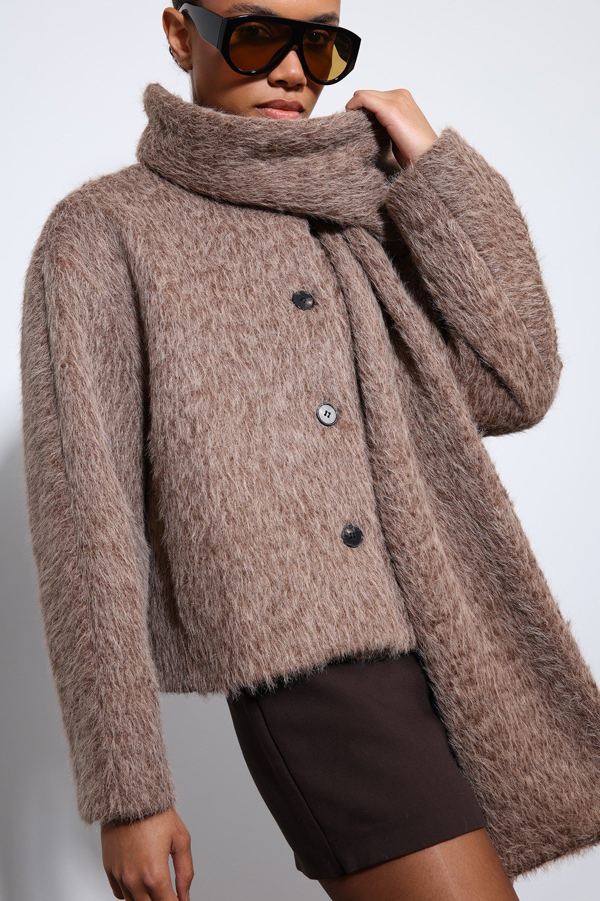 Antioch Shawl-Collar Faux Fur Coat