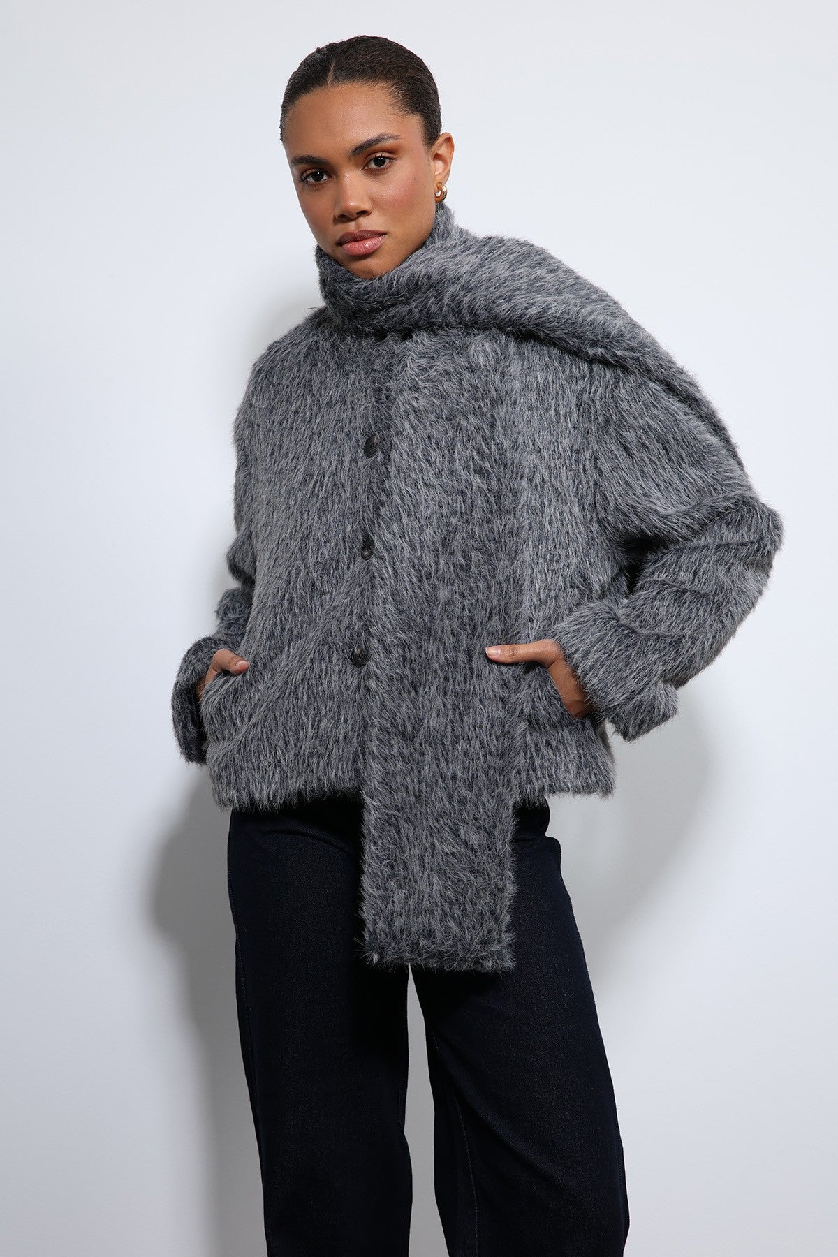 Antioch Shawl-Collar Faux Fur Coat