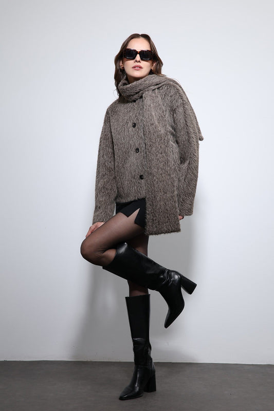Antioch Shawl-Collar Faux Fur Coat