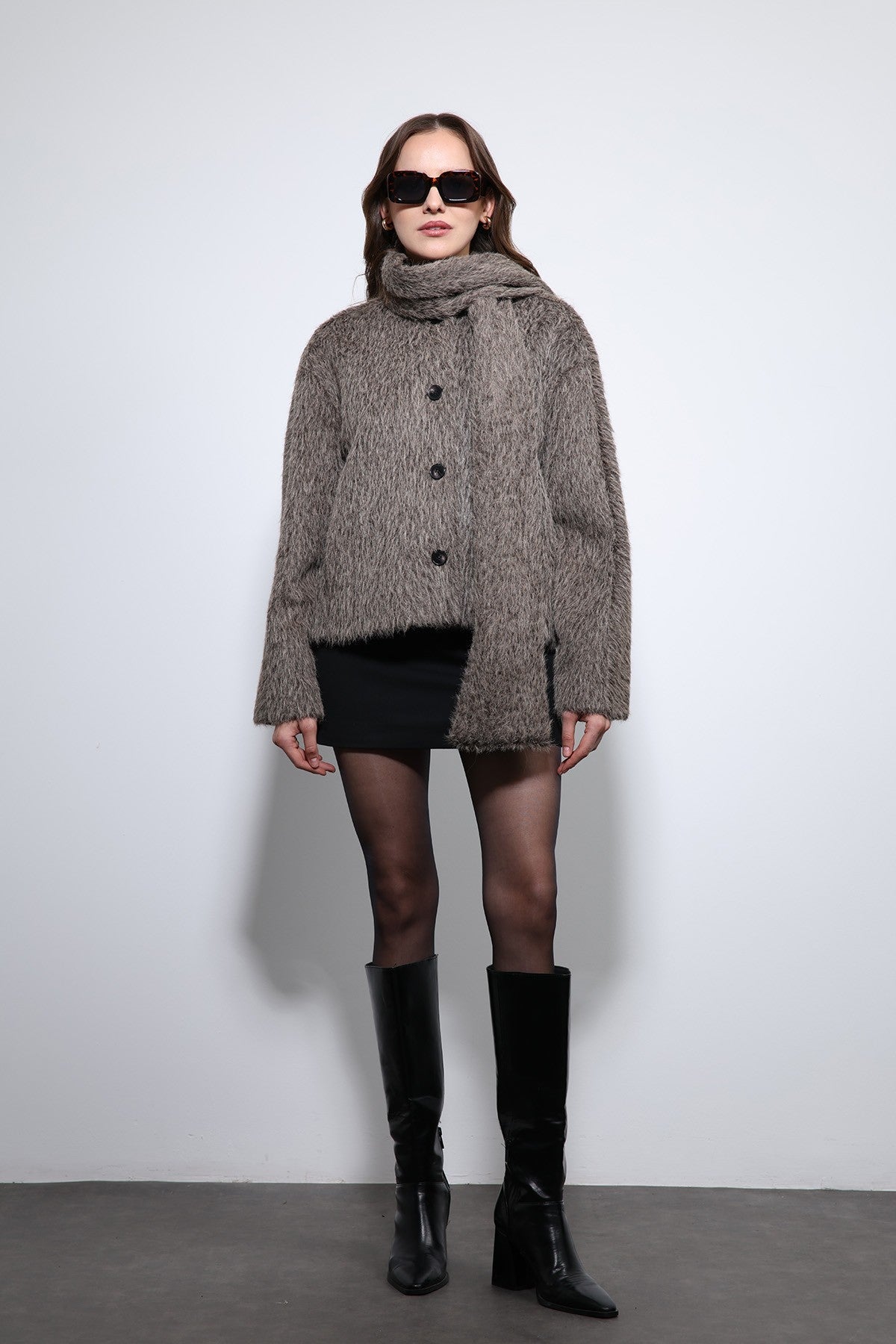Antioch Shawl-Collar Faux Fur Coat