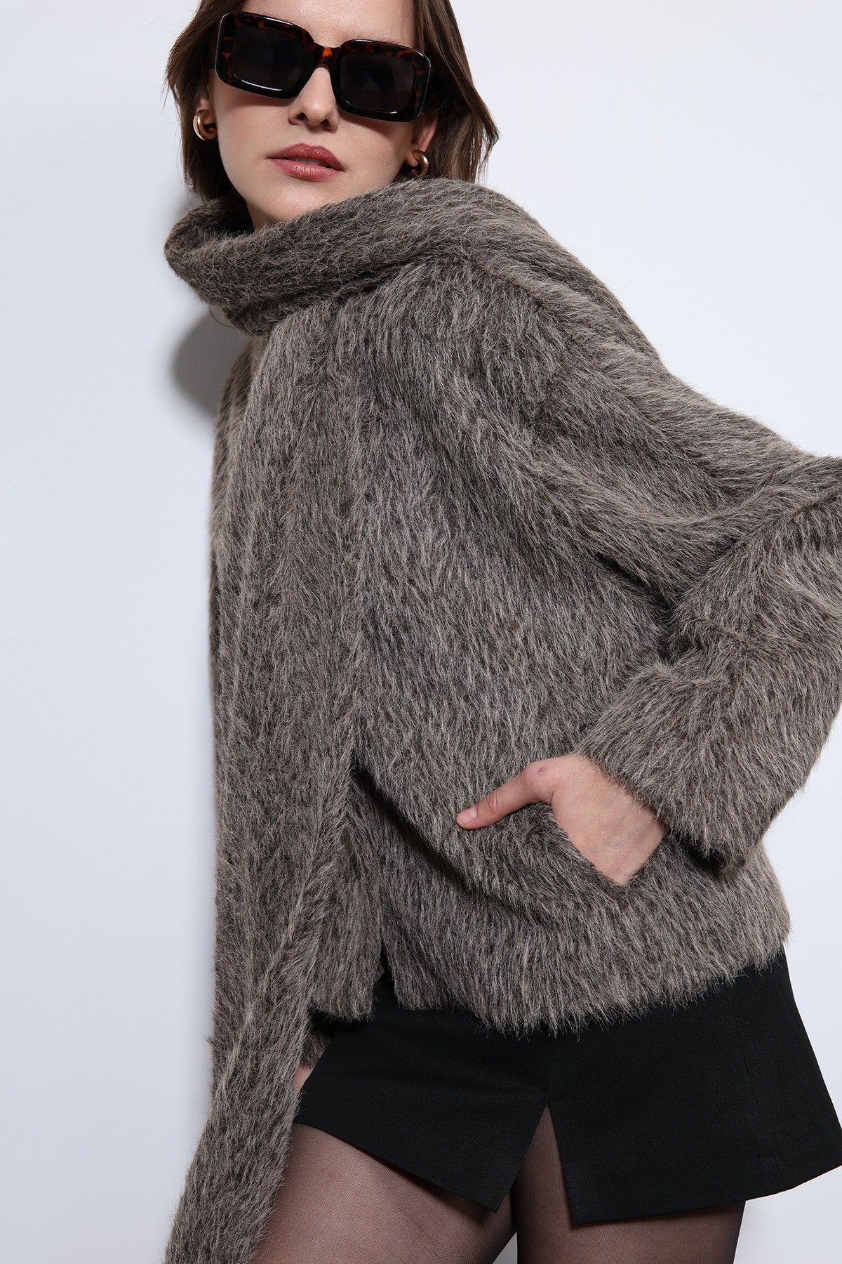 Antioch Shawl-Collar Faux Fur Coat