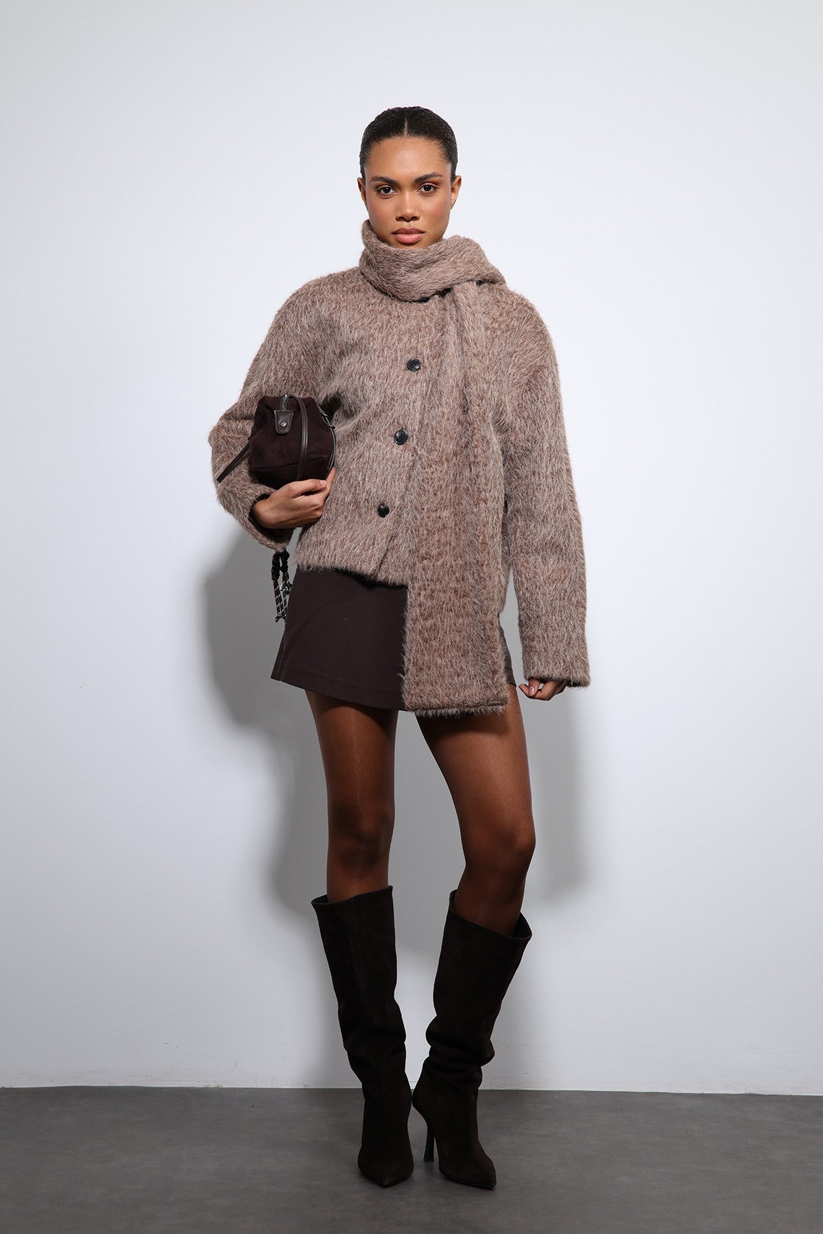 Antioch Shawl-Collar Faux Fur Coat