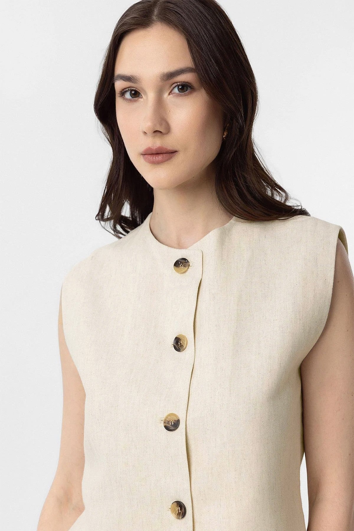 Women's Linen-Blend Vest