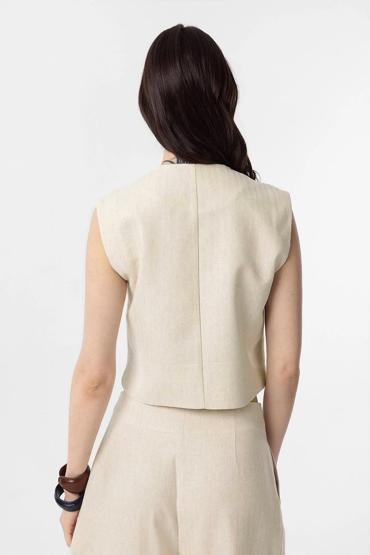 Women's Linen-Blend Vest