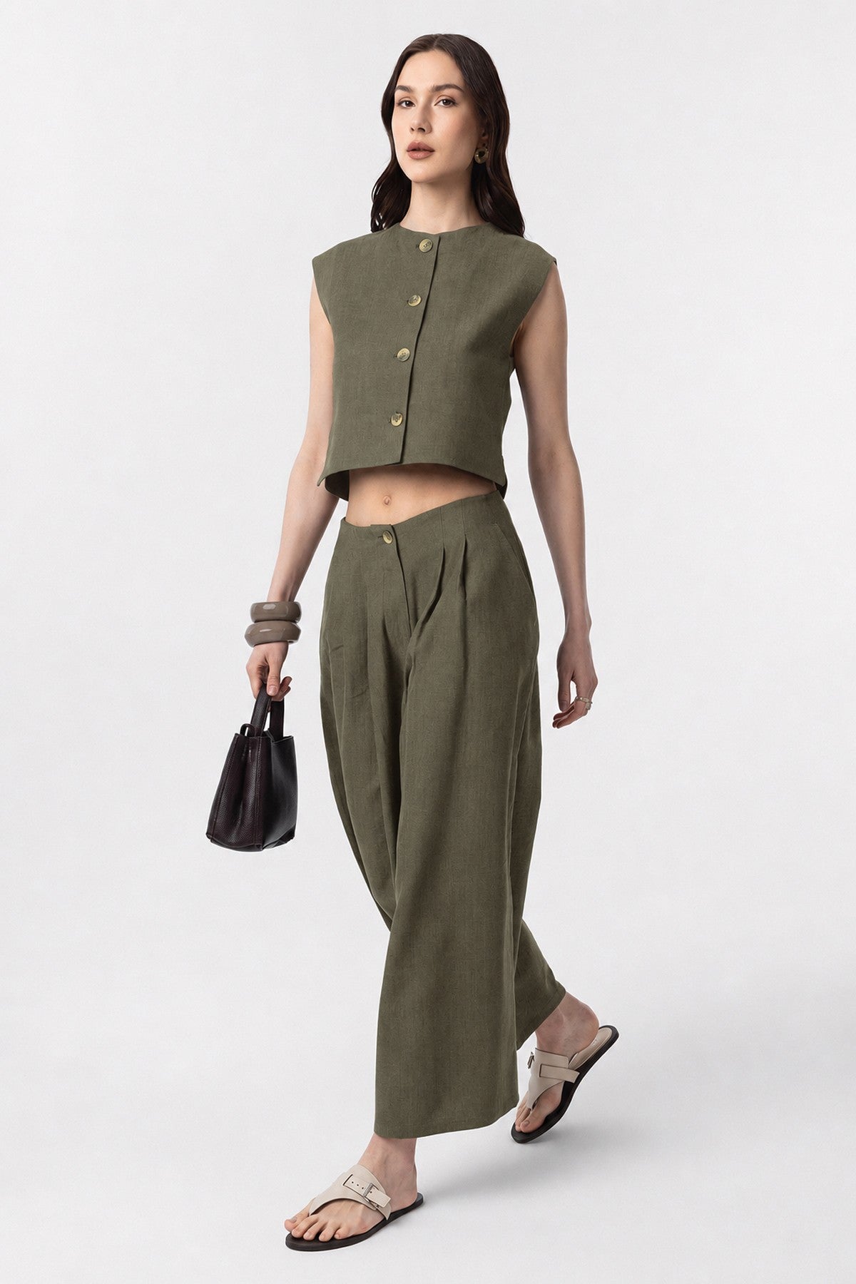 Women's Linen-Blend Vest