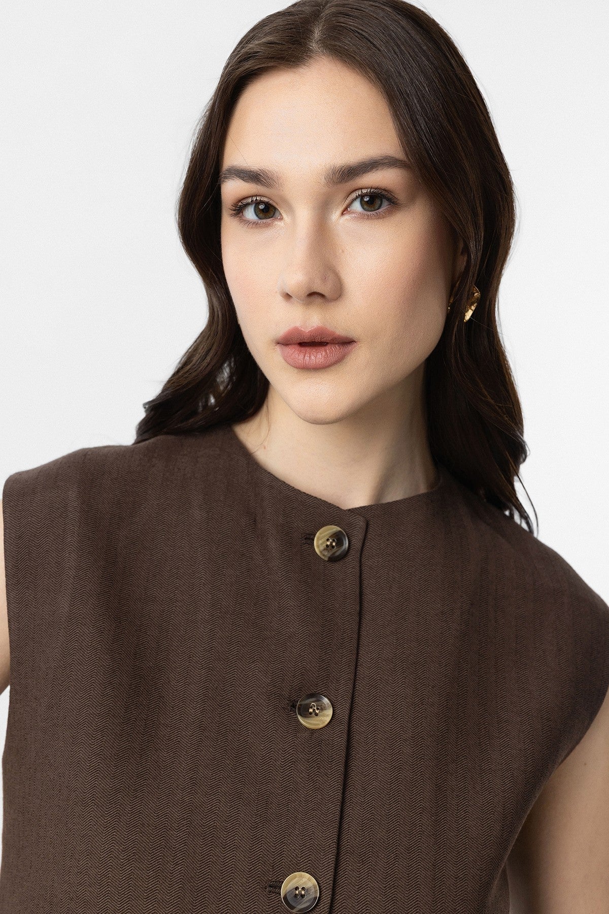 Women's Linen-Blend Vest