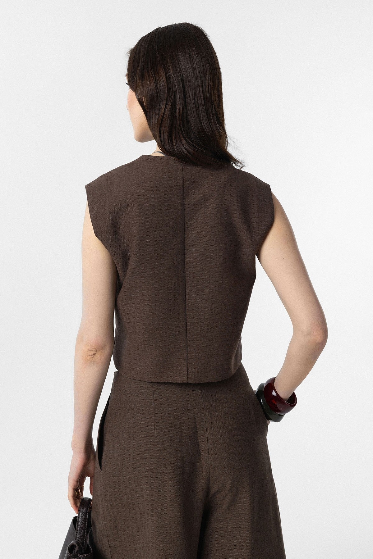 Women's Linen-Blend Vest