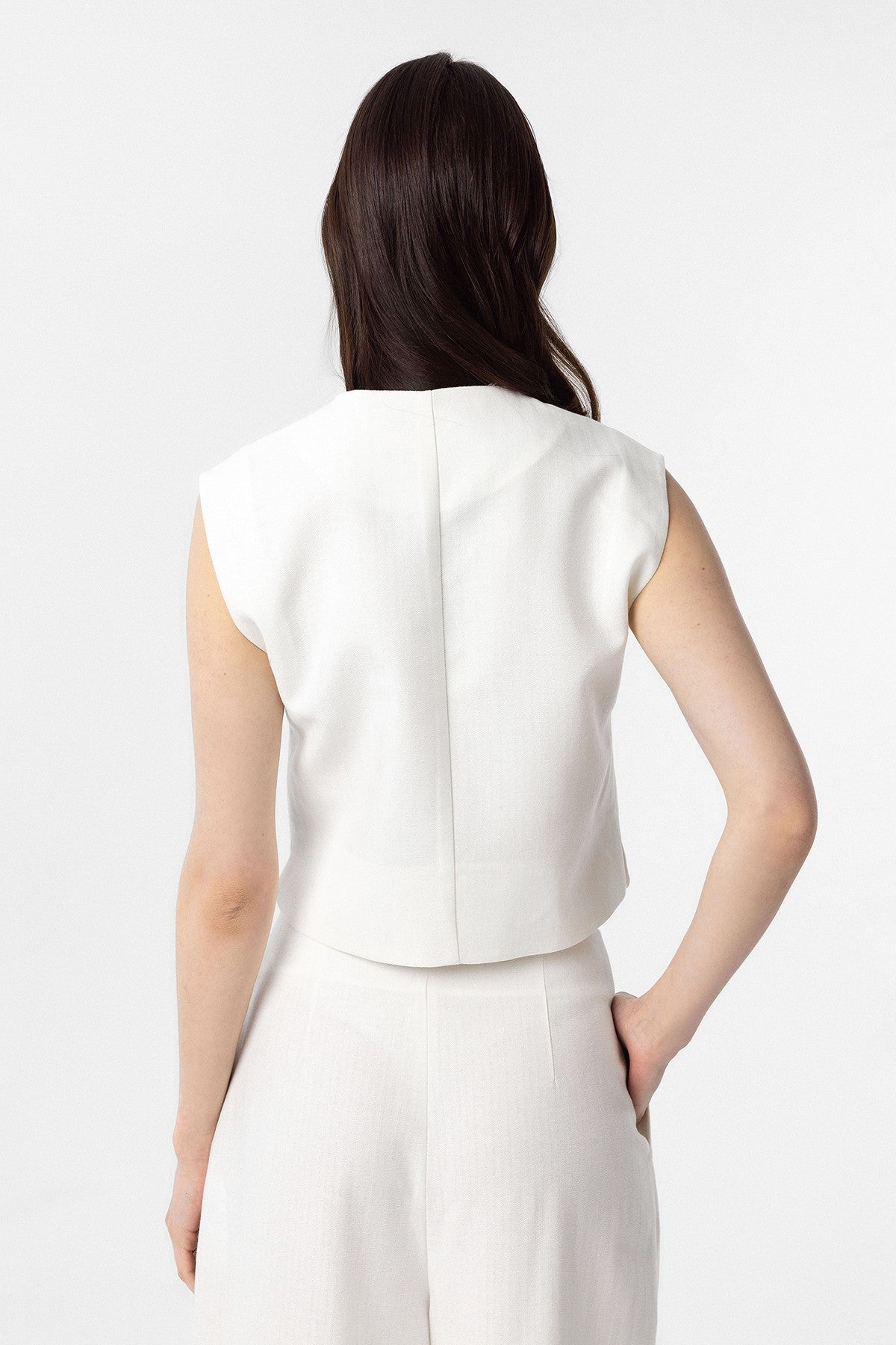 Women's Linen-Blend Vest
