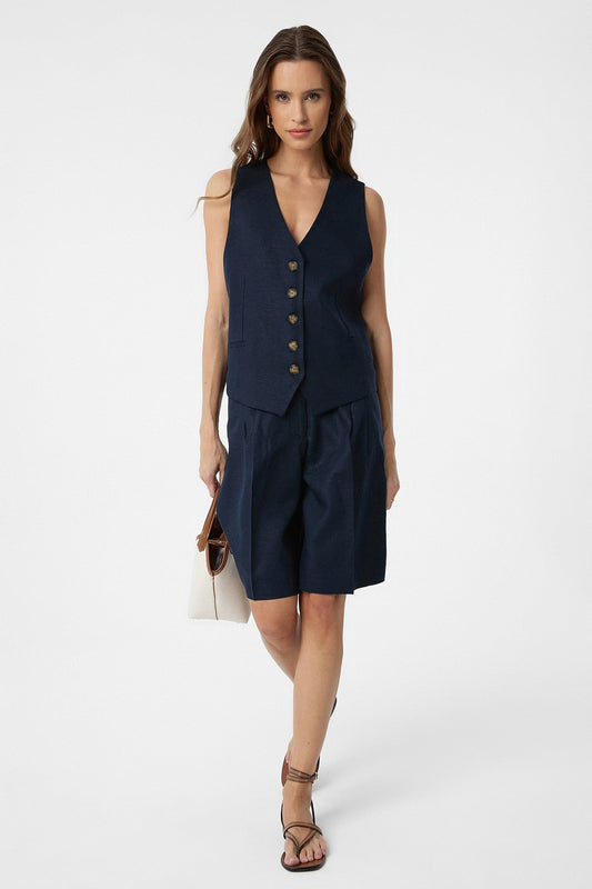 Antioch Women's Tailored Vest with Linen Blend