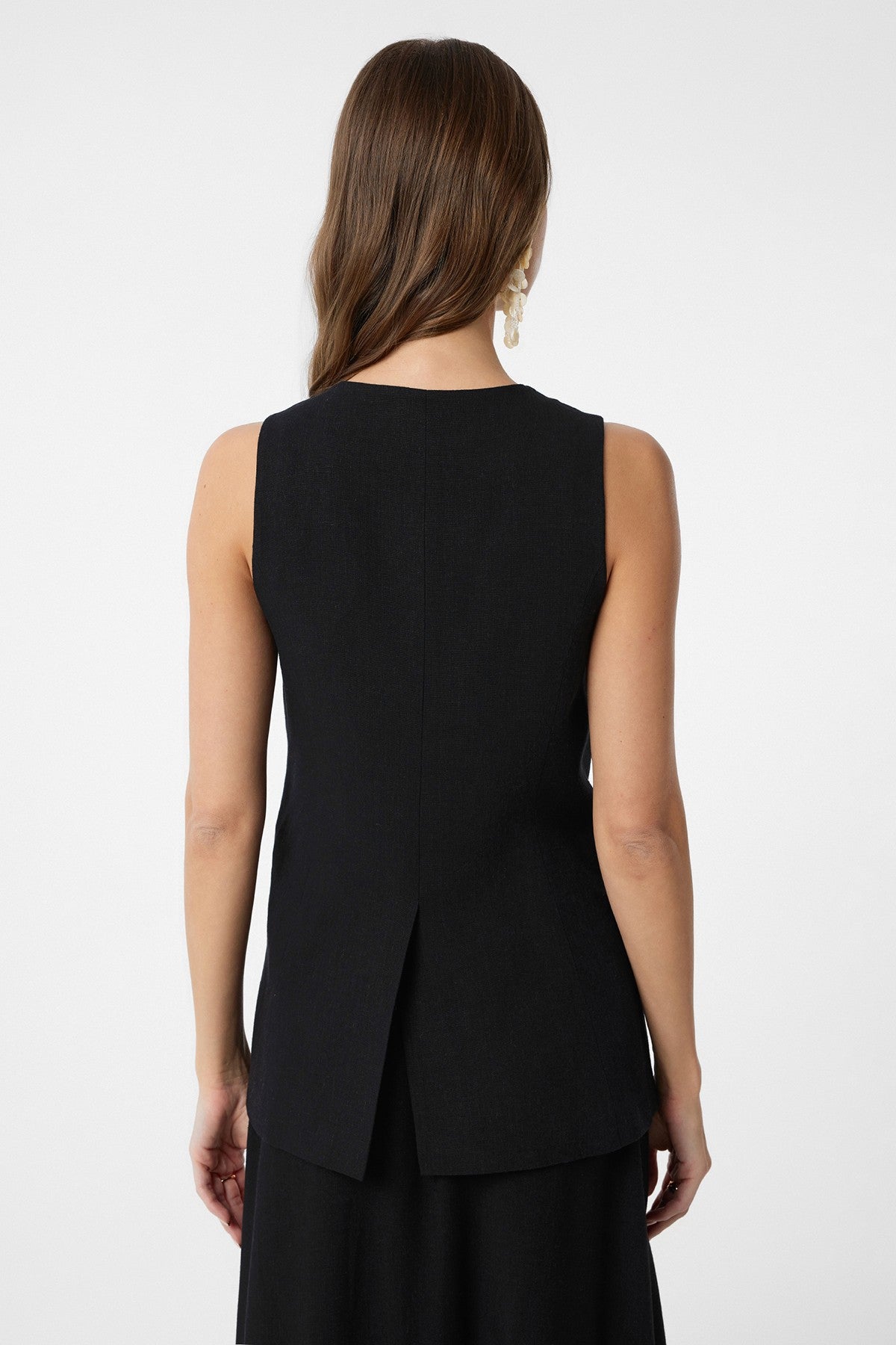 Antioch Women's Long Vest with Linen Blend