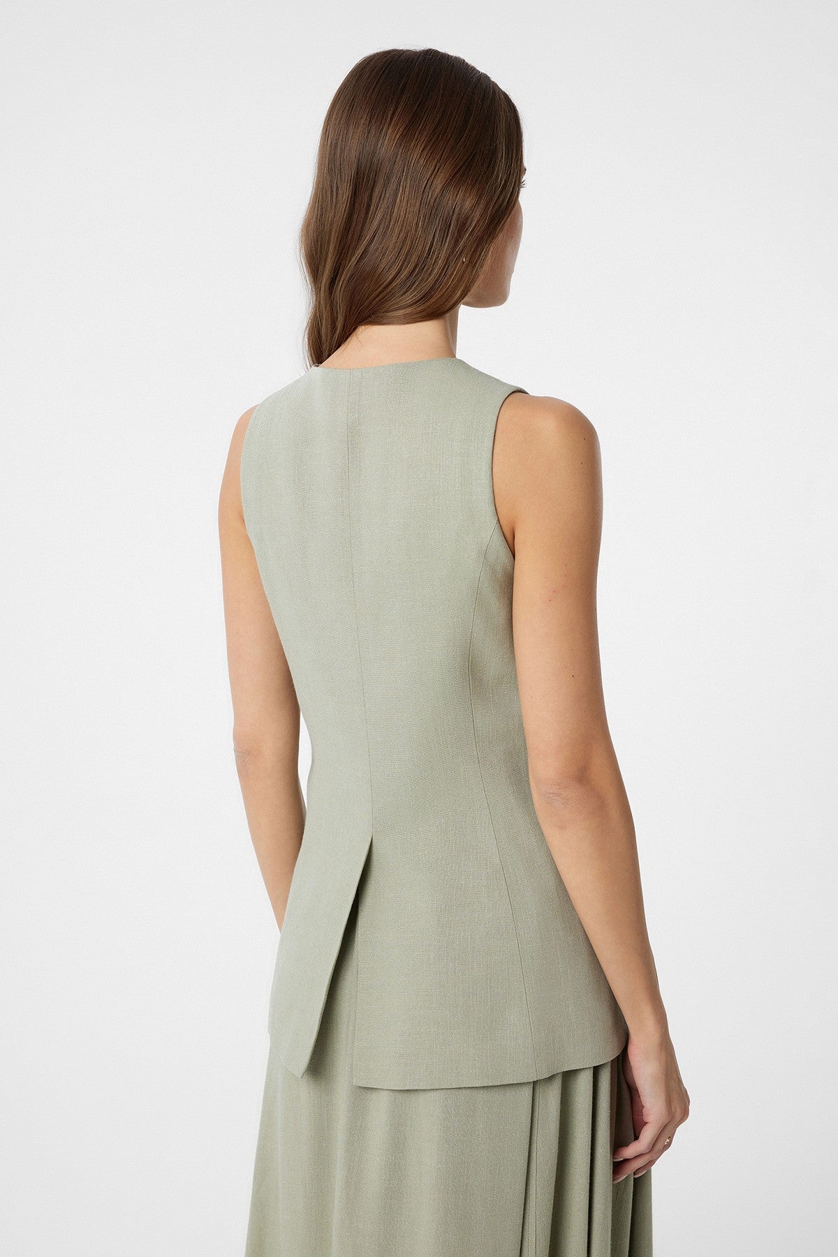 Antioch Women's Long Vest with Linen Blend