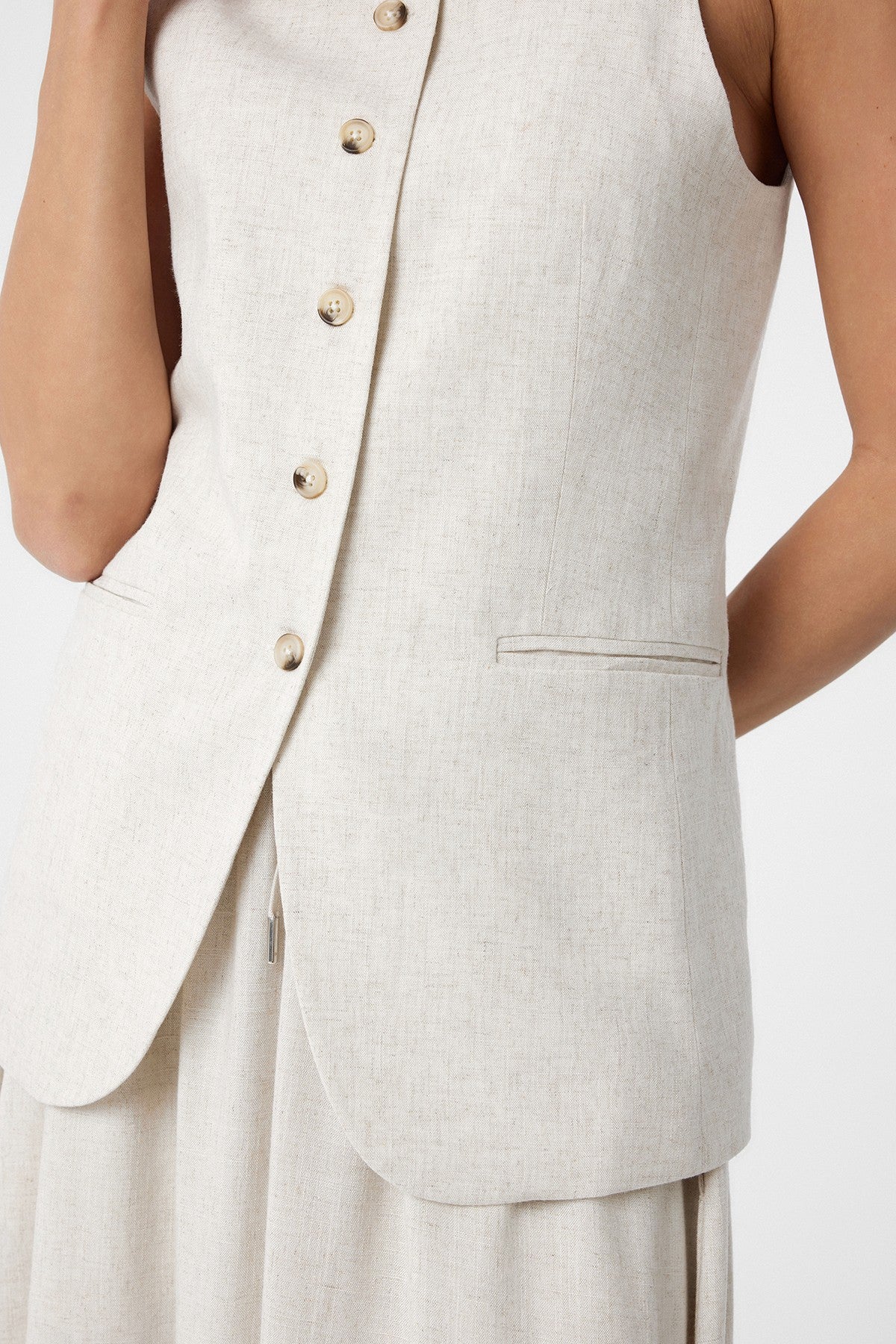 Antioch Women's Long Vest with Linen Blend