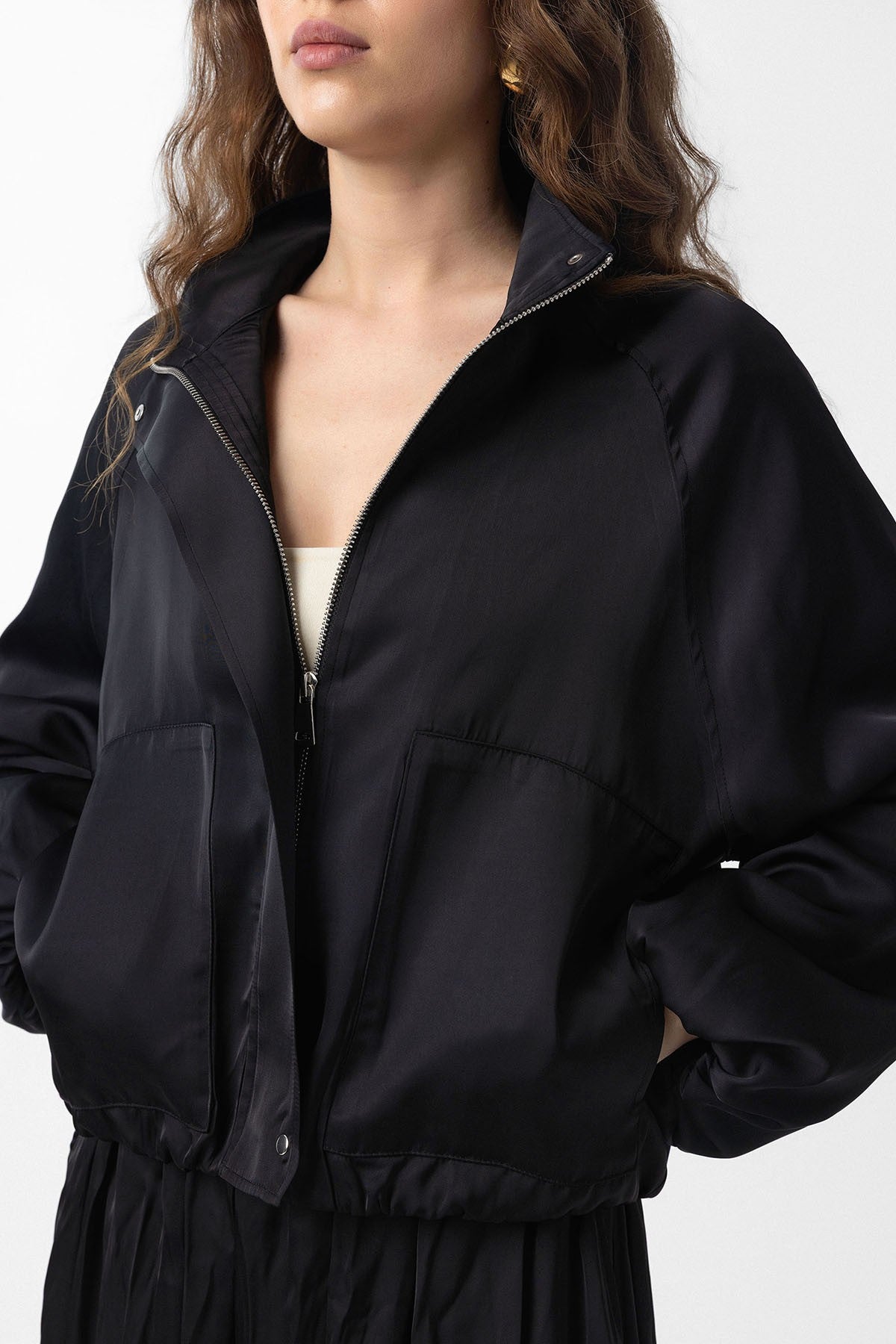 Antioch Stand-Up Collar Slim-Fit Women's Bomber Jacket