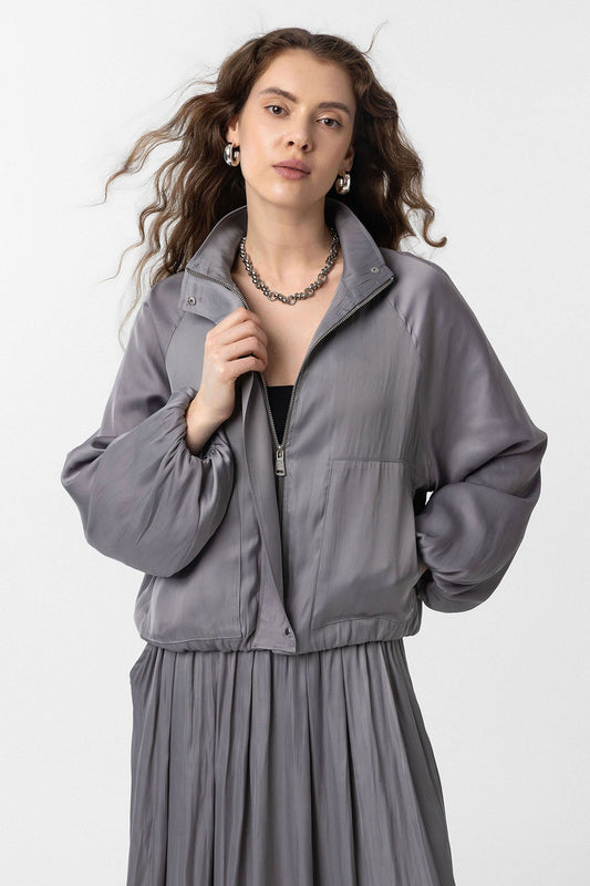 Antioch Stand-Up Collar Slim-Fit Women's Bomber Jacket
