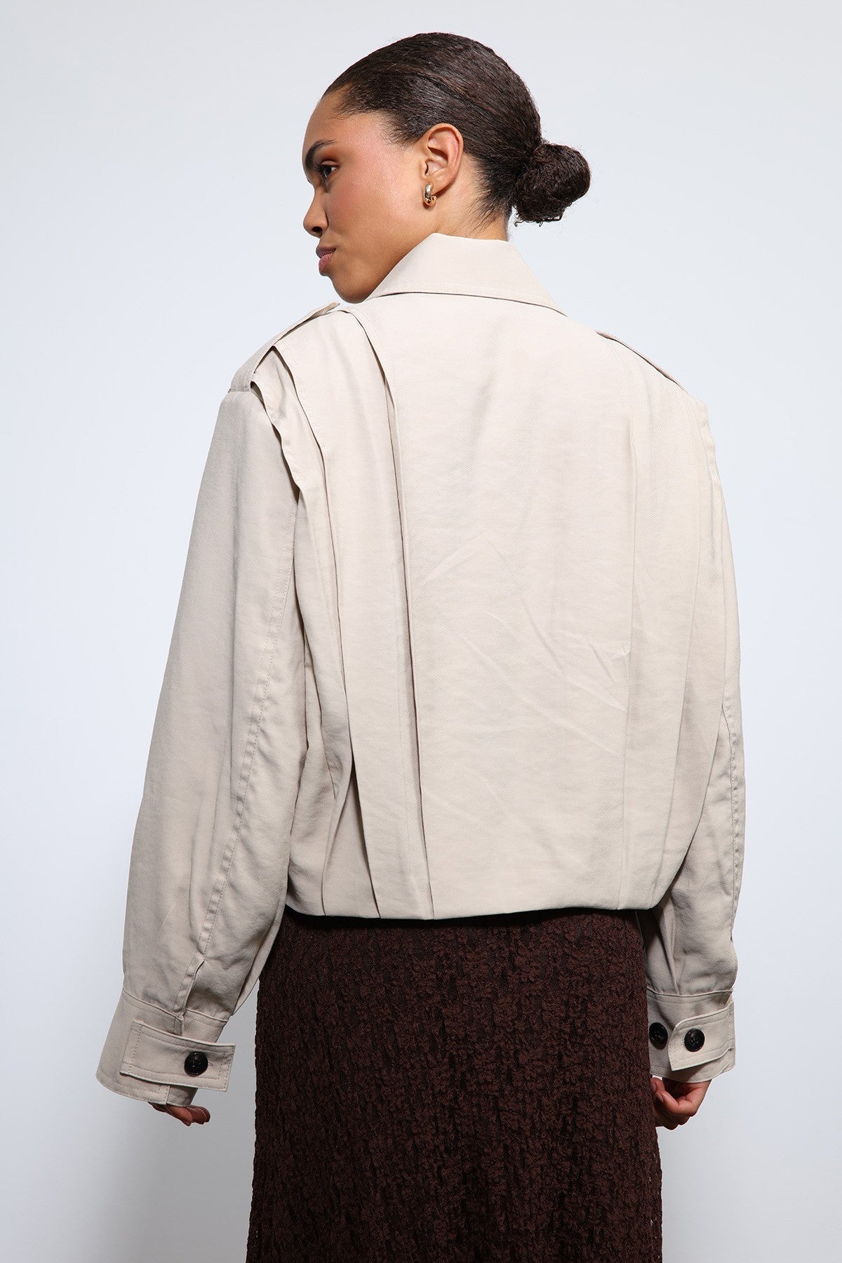 Antioch Pile Detailed Stand-Up Collar Jacket