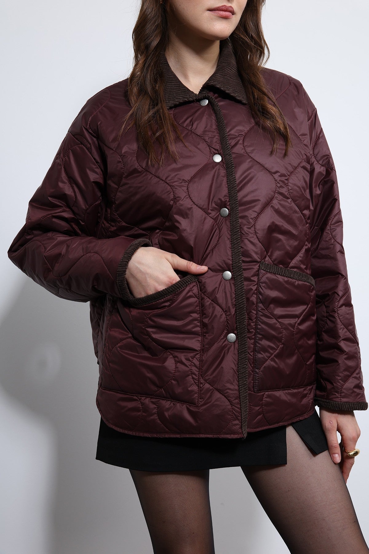 Antioch Contrast Collar Patterned Jacket