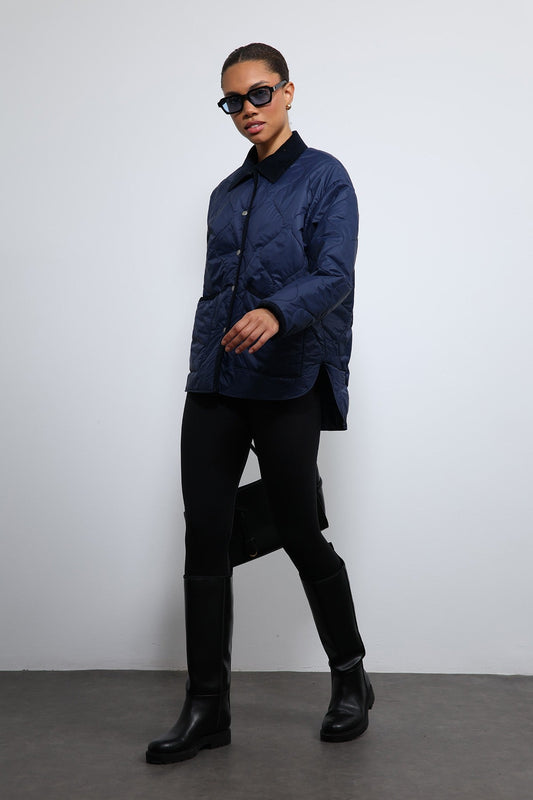 Antioch Contrast Collar Patterned Jacket