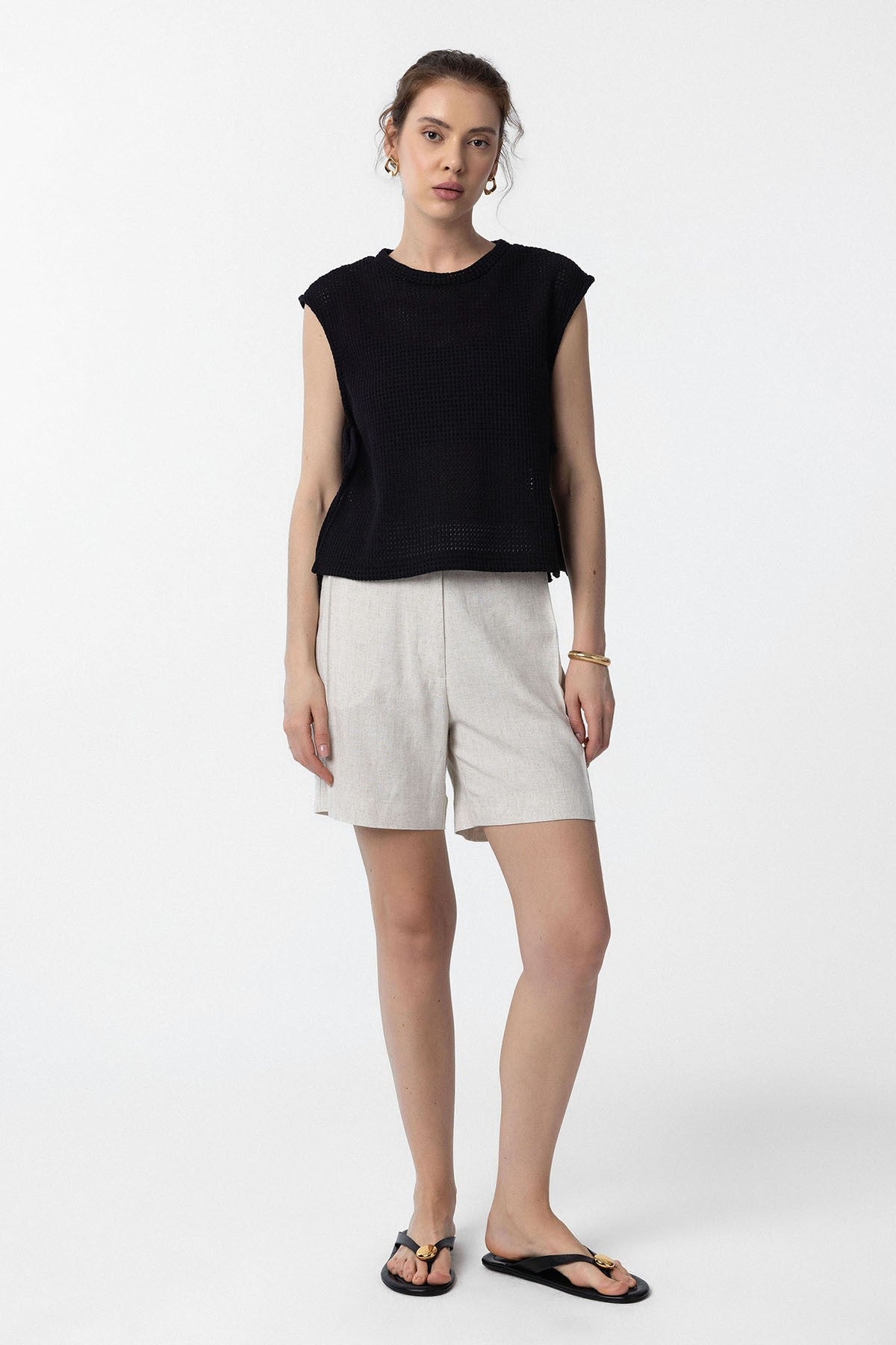 Antioch Lace-Up Knit-Textured Women's Top