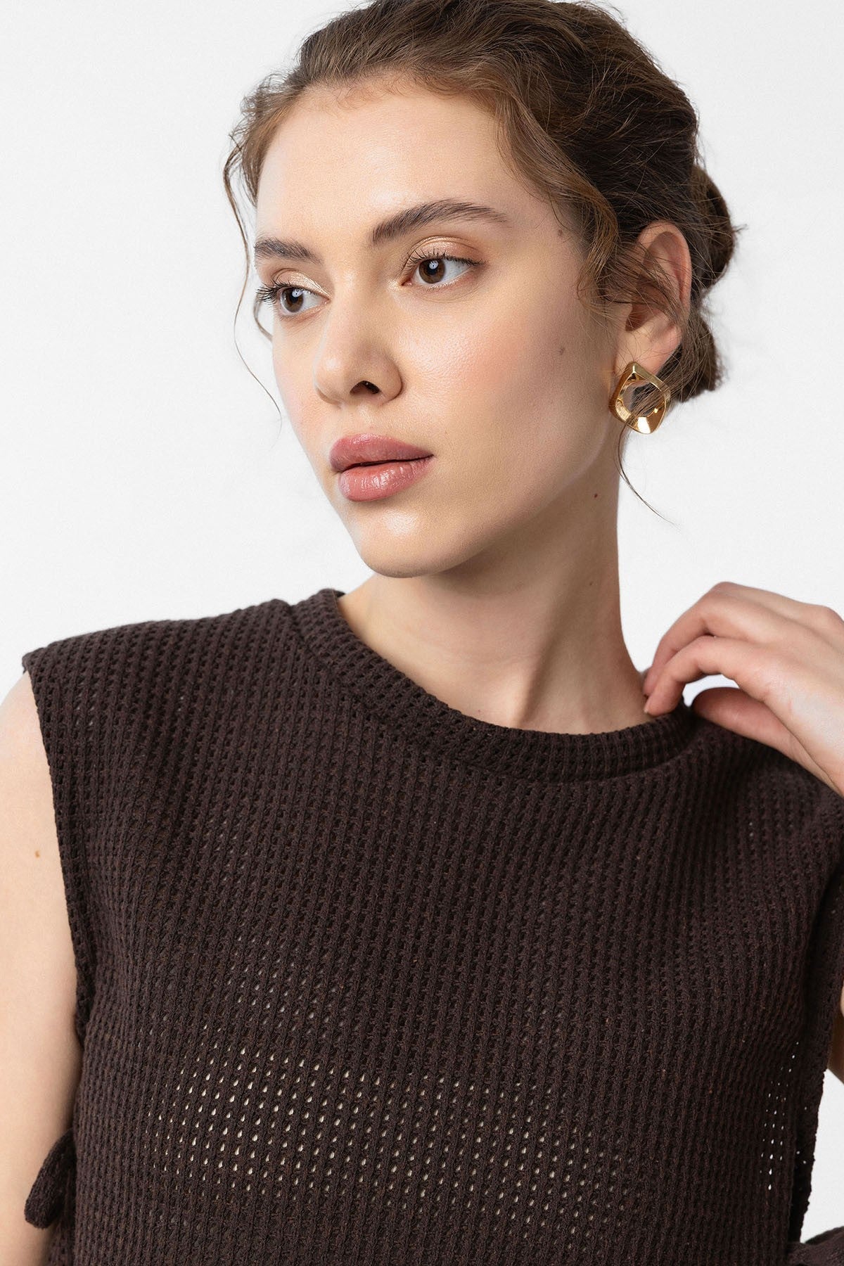 Antioch Lace-Up Knit-Textured Women's Top