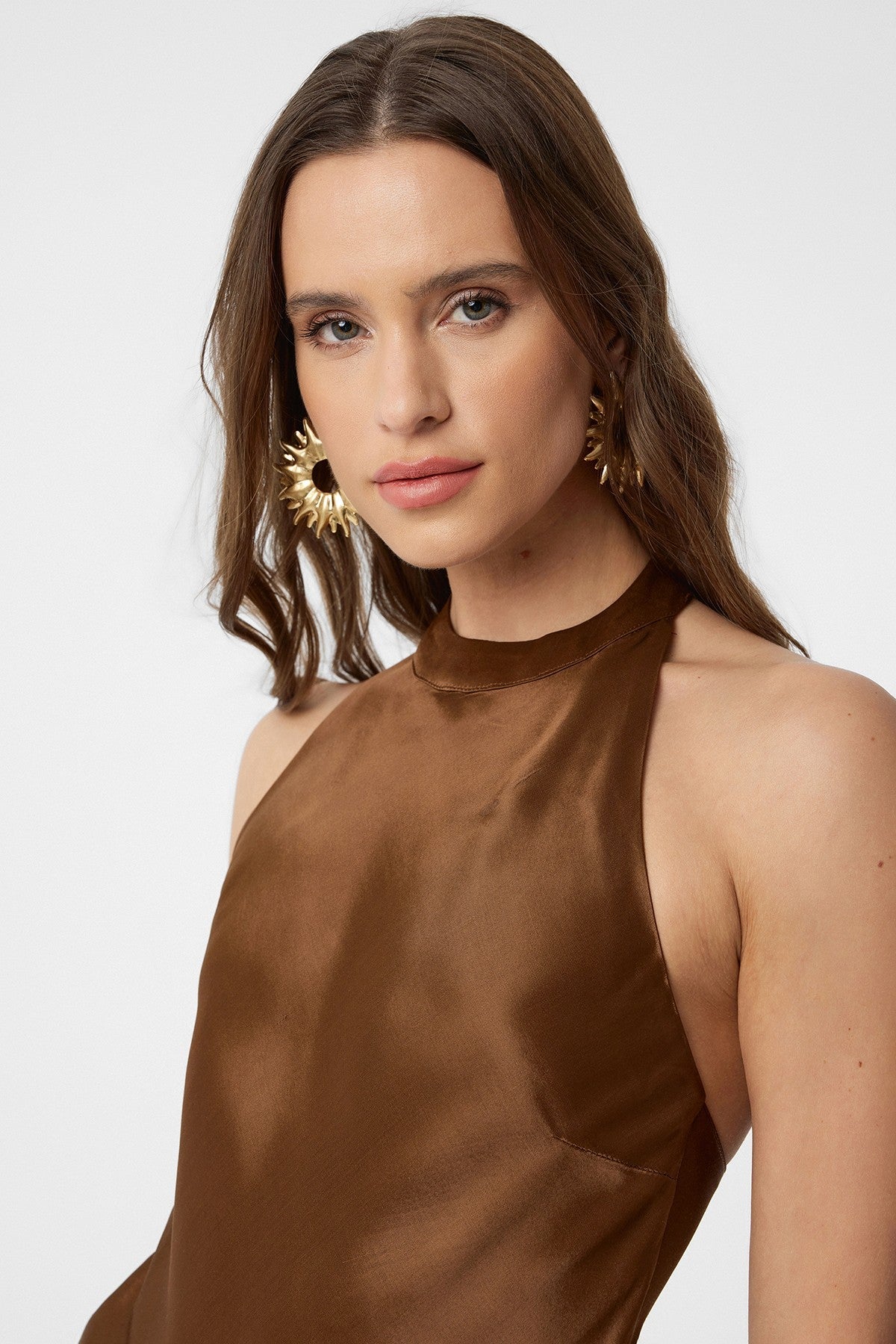Antioch Asymmetrical Satin Backless Women's Top