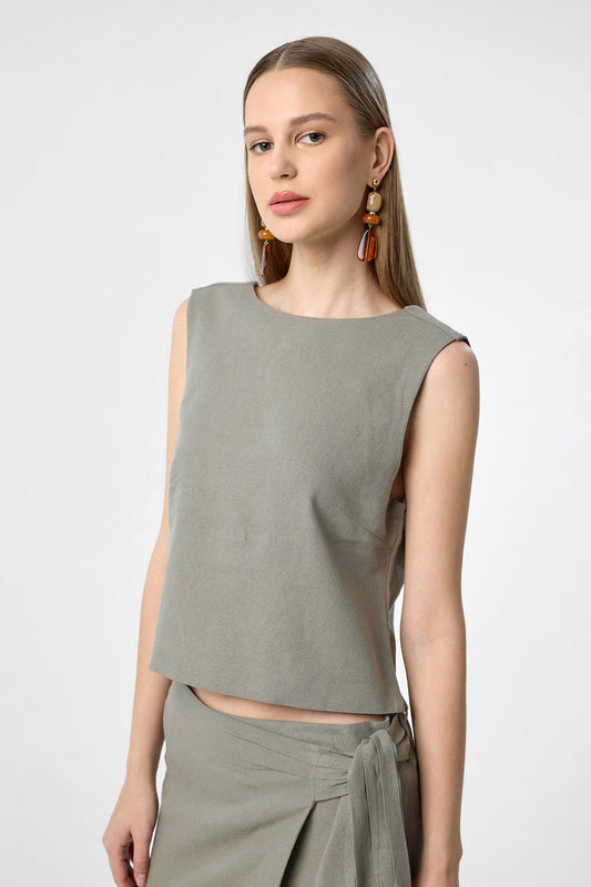 Antioch Women's Blouse with Linen Blend