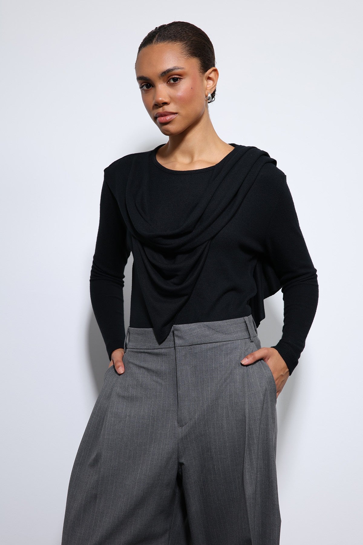 Antioch Draped Shawl with Detailed Top