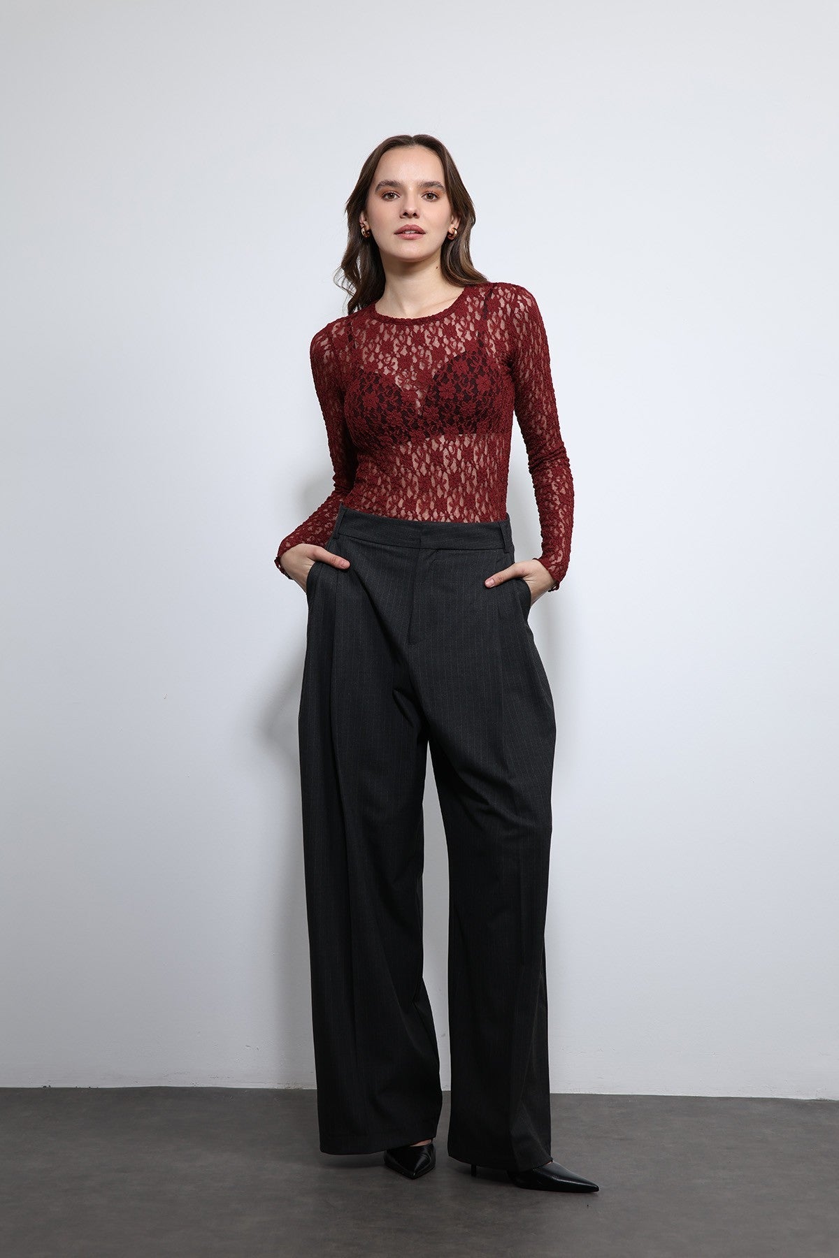 Antioch Sheer Blouse with Lace Details