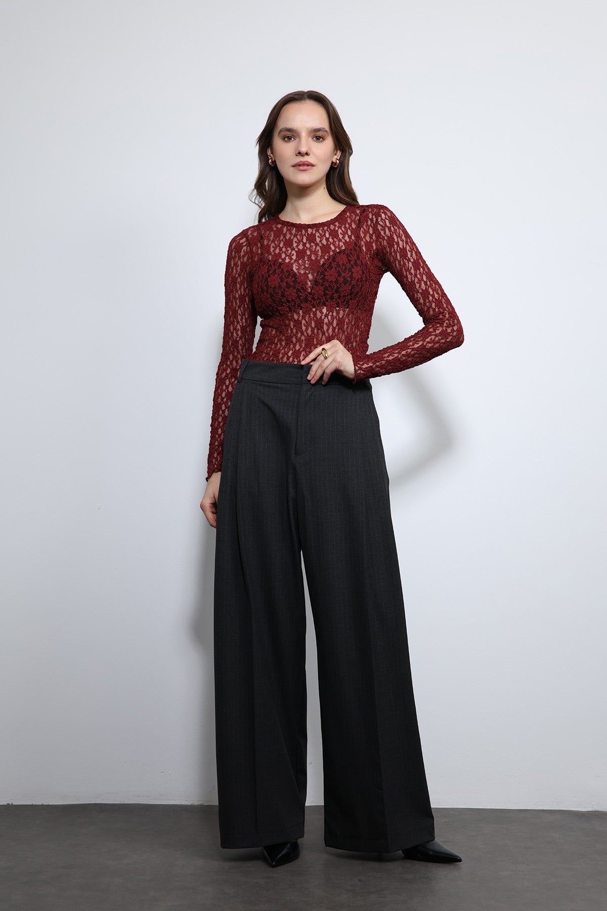 Antioch Sheer Blouse with Lace Details