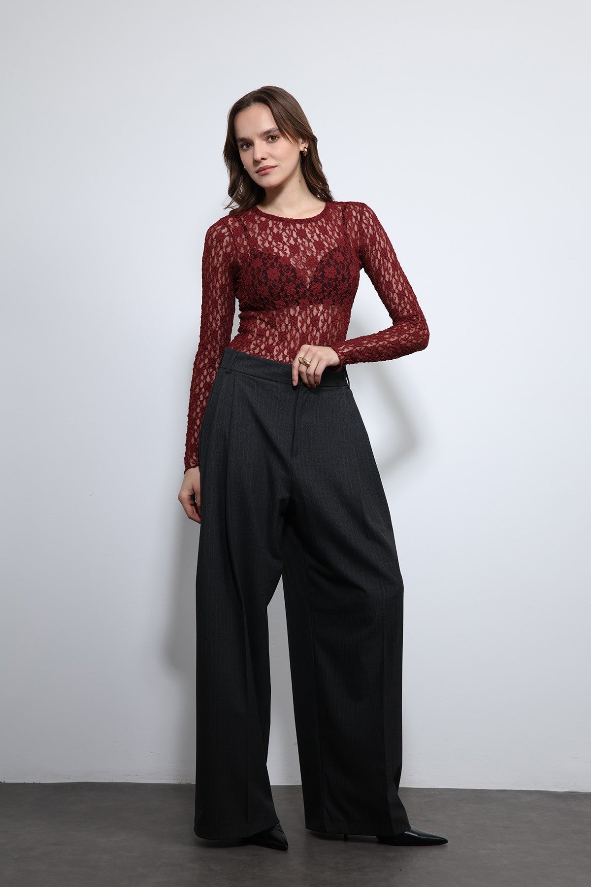 Antioch Sheer Blouse with Lace Details