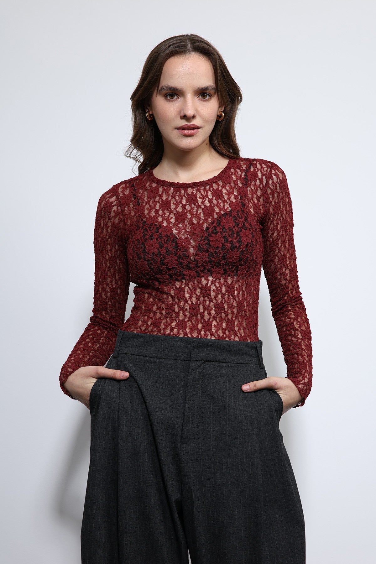 Antioch Sheer Blouse with Lace Details