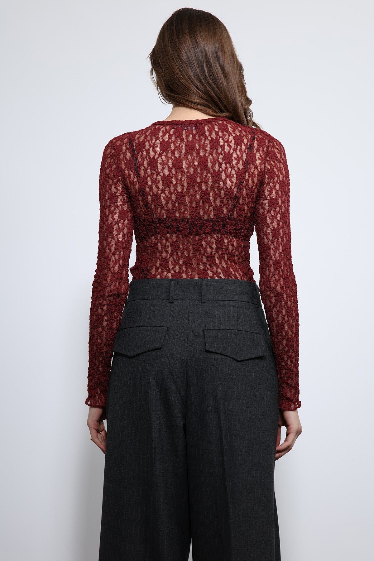 Antioch Sheer Blouse with Lace Details