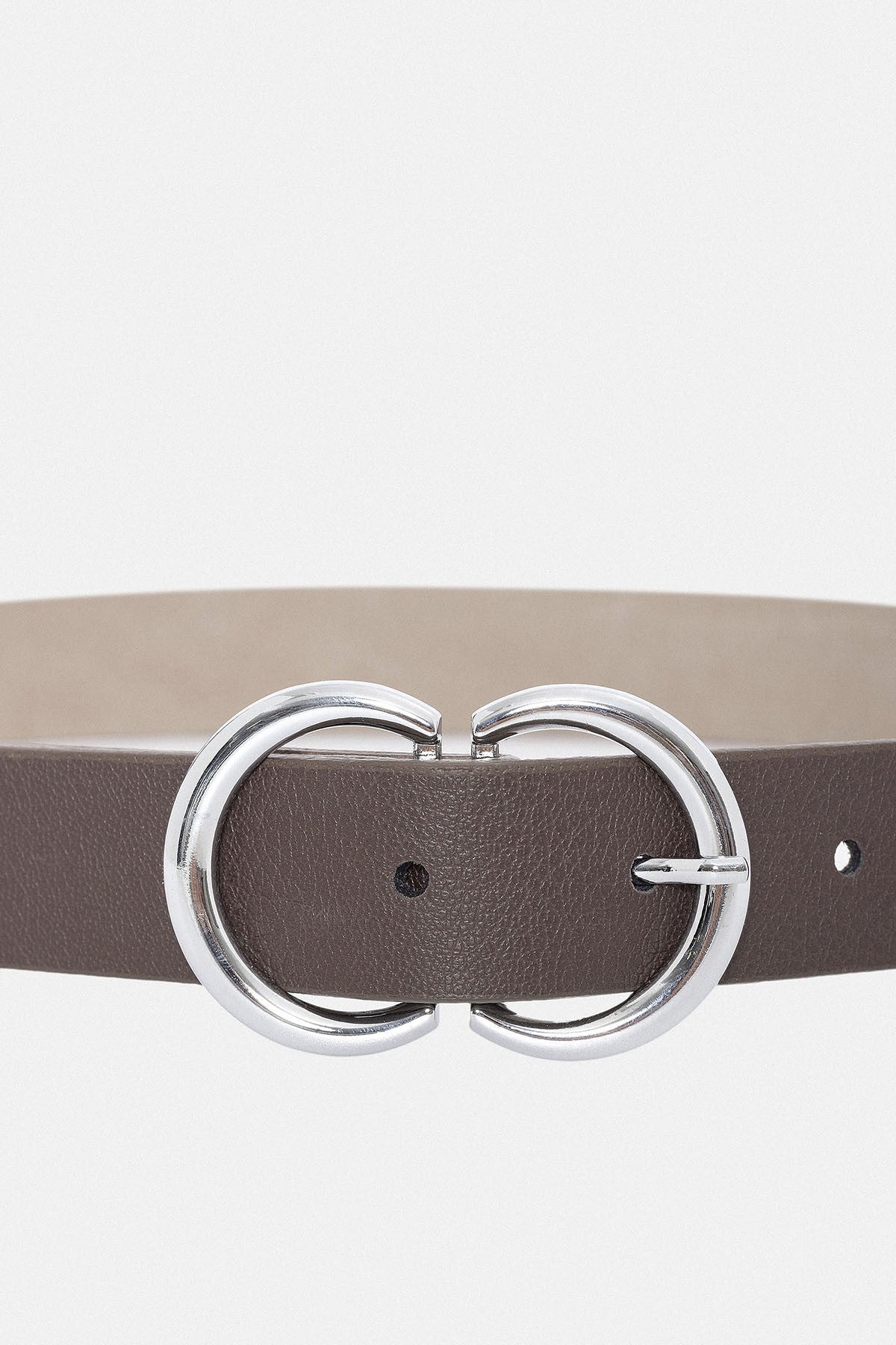 Women's Faux Leather Belt with Antioch Metal Buckle Detail