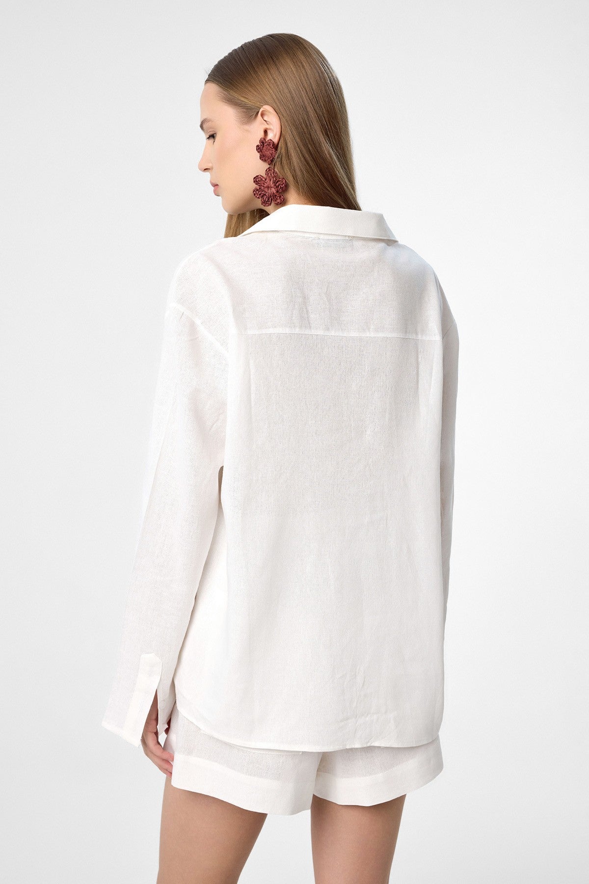 Antioch Linen-Blend Shorts and Shirt Set for Women