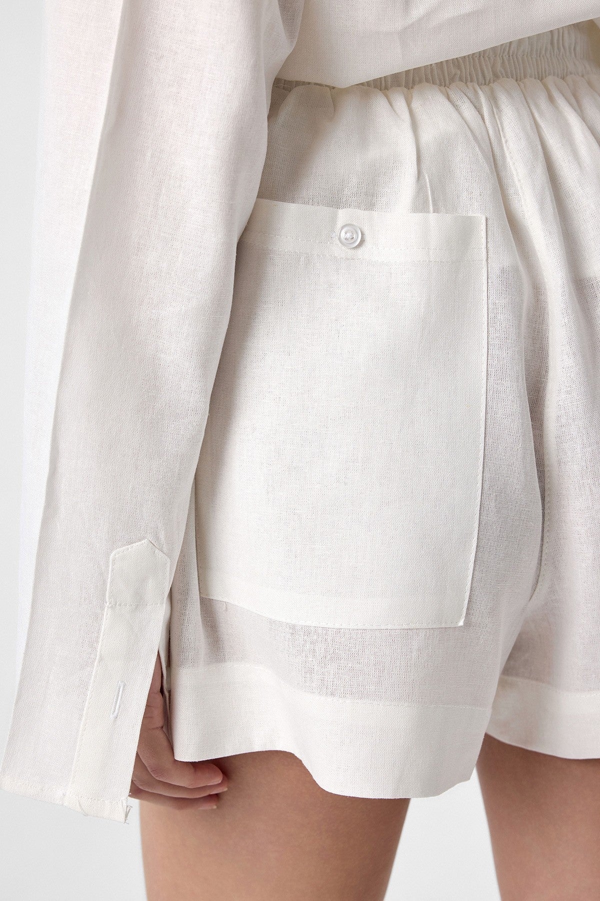 Antioch Linen-Blend Shorts and Shirt Set for Women