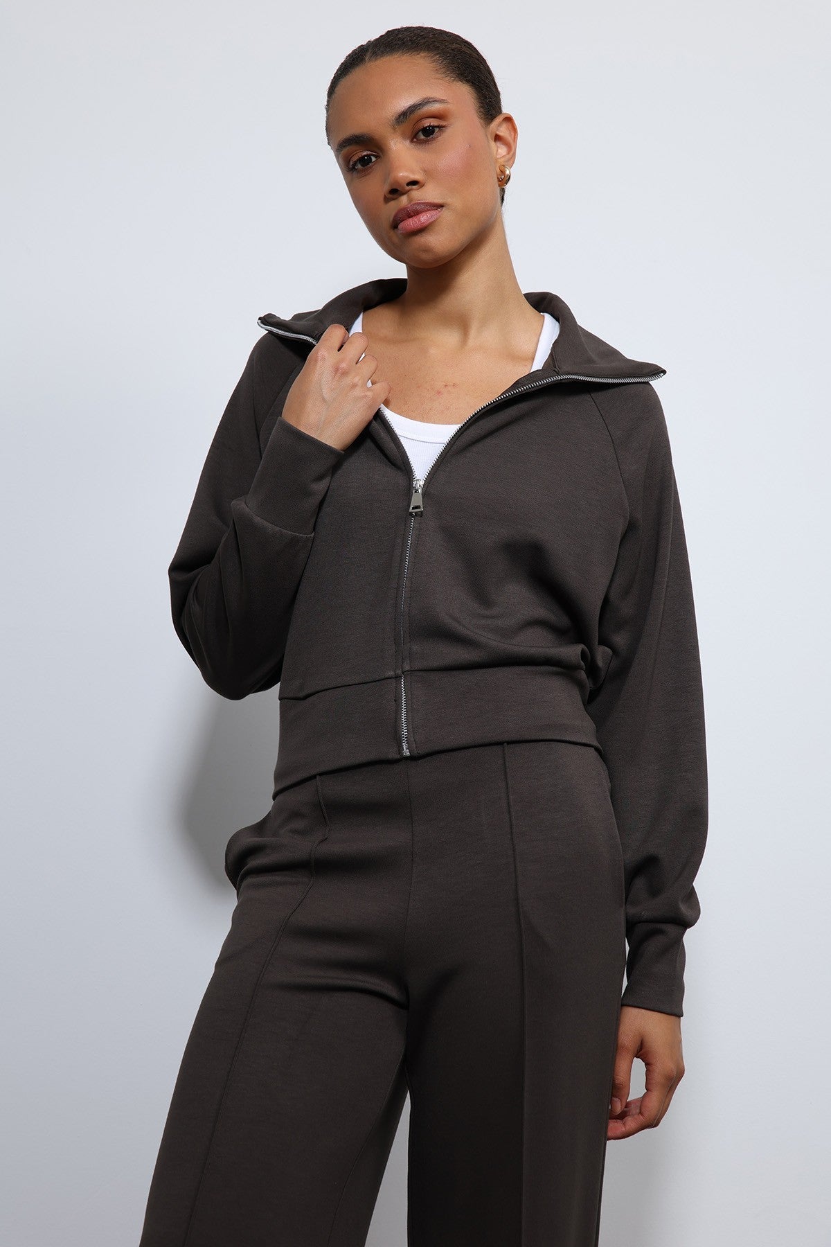 Women's Zipper-Front Sweatsuit Set