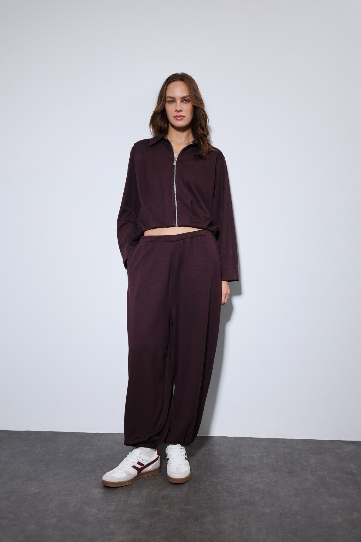 Oversized Jacket and Elastic-Cuffed Sweatpants Set