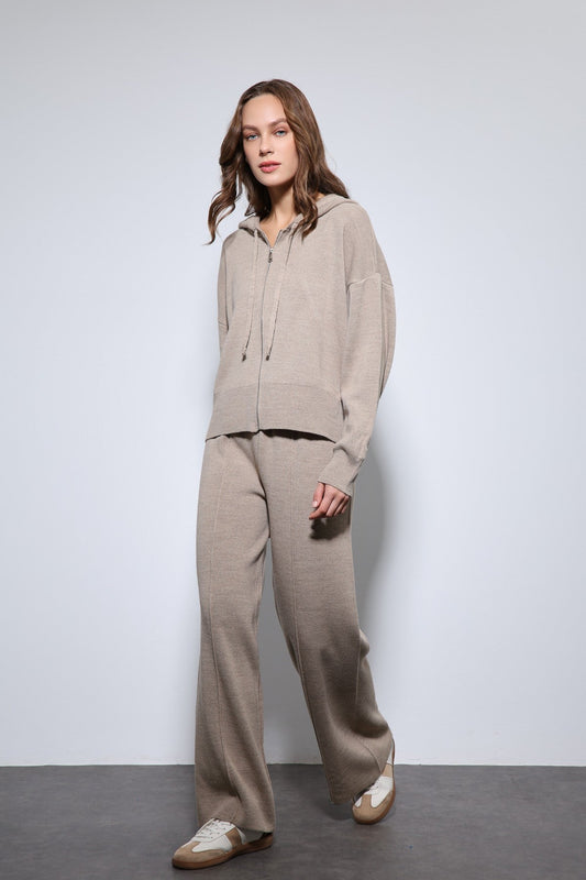 Antioch Hooded Top and Wide-Leg Knit Set
