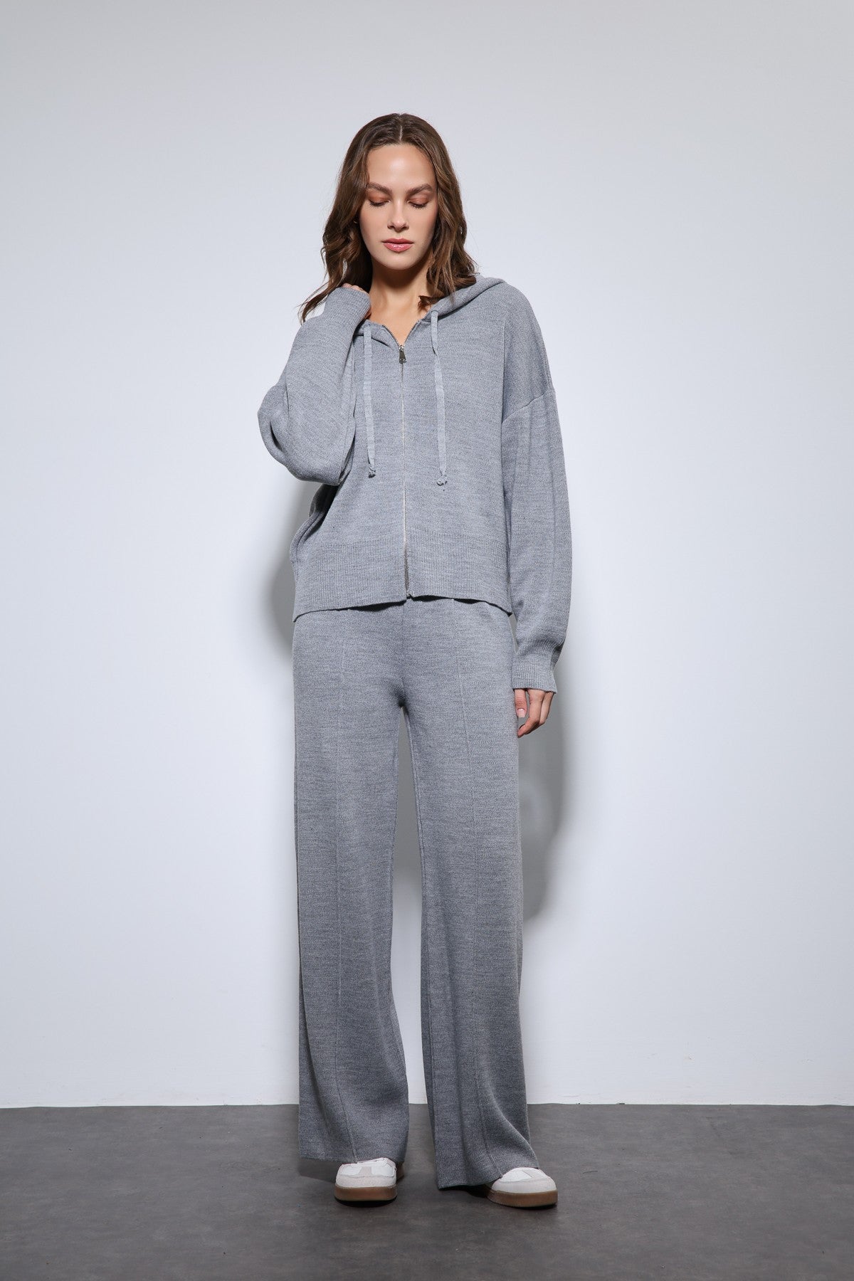 Antioch Hooded Top and Wide-Leg Knit Set