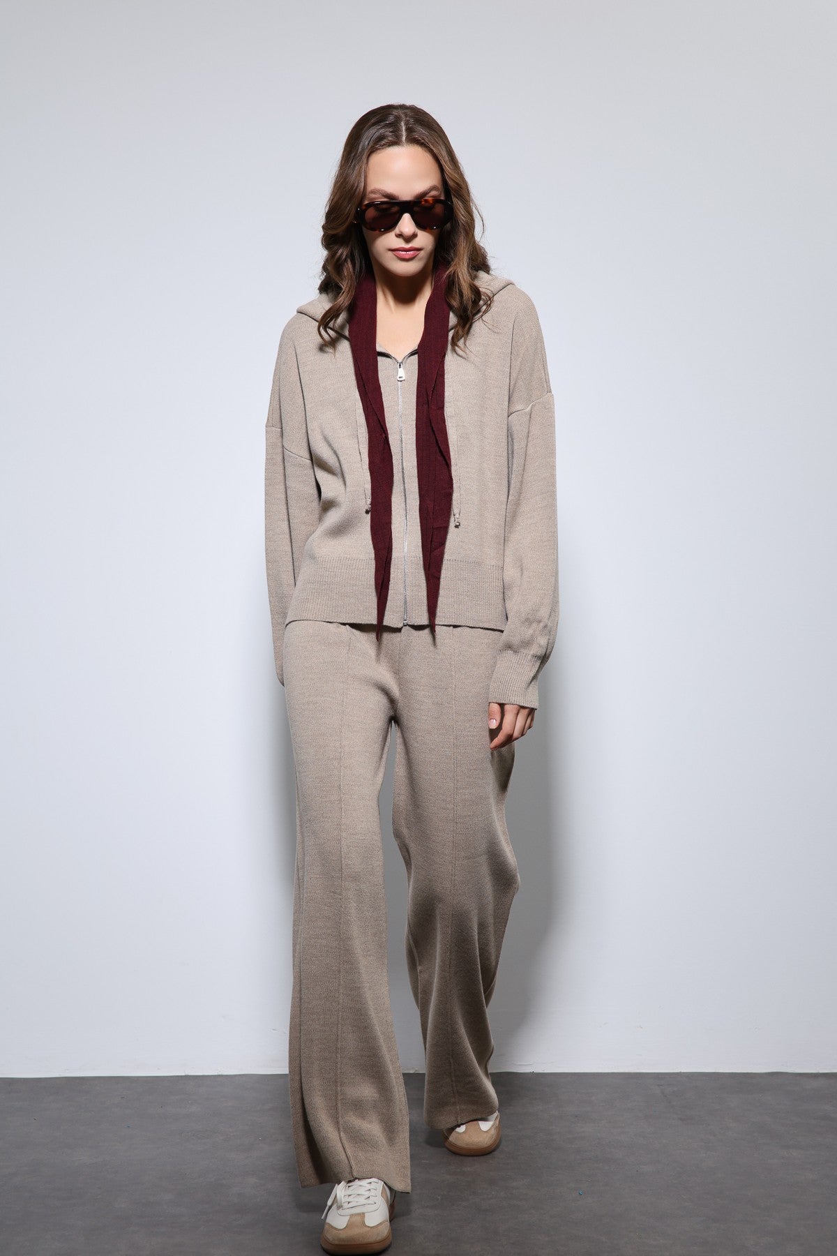 Antioch Hooded Top and Wide-Leg Knit Set