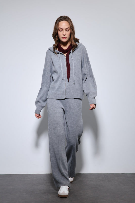 Antioch Hooded Top and Wide-Leg Knit Set
