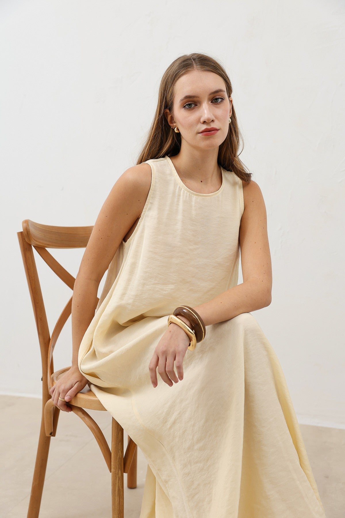 Antioch Draped Halter-Neck Midi Dress