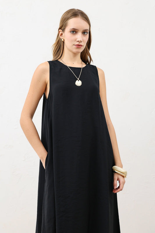 Antioch Draped Halter-Neck Midi Dress