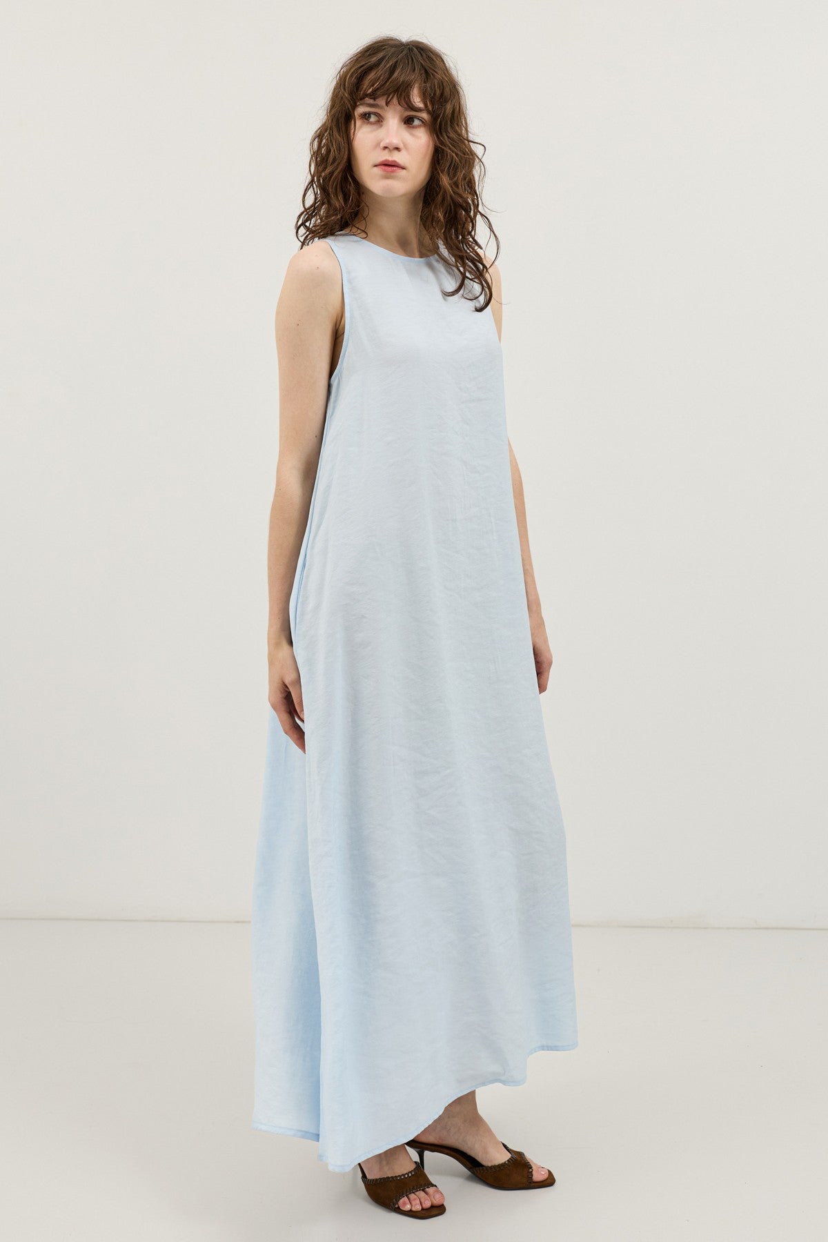 Flowy Halter-Neck Midi Dress
