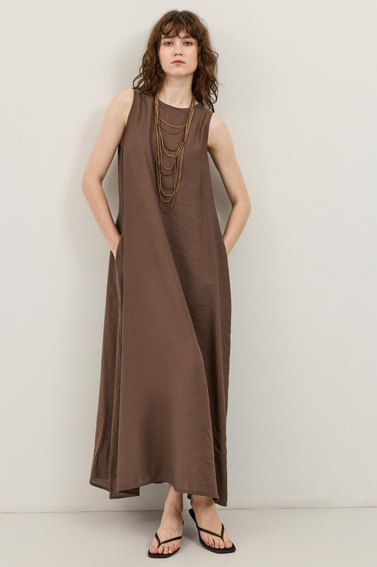 Flowy Halter-Neck Midi Dress