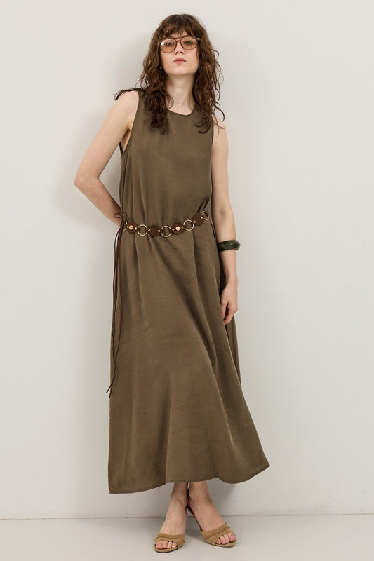 Flowy Halter-Neck Midi Dress