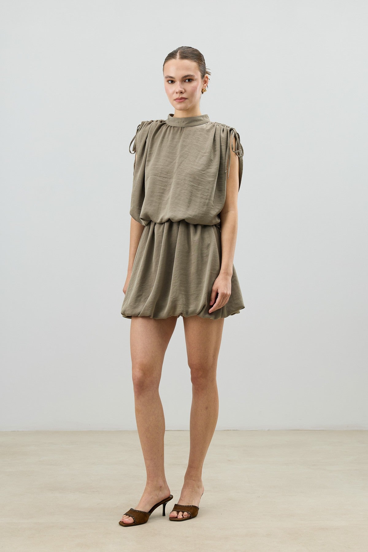 Women's Dress with Gathered Shoulders