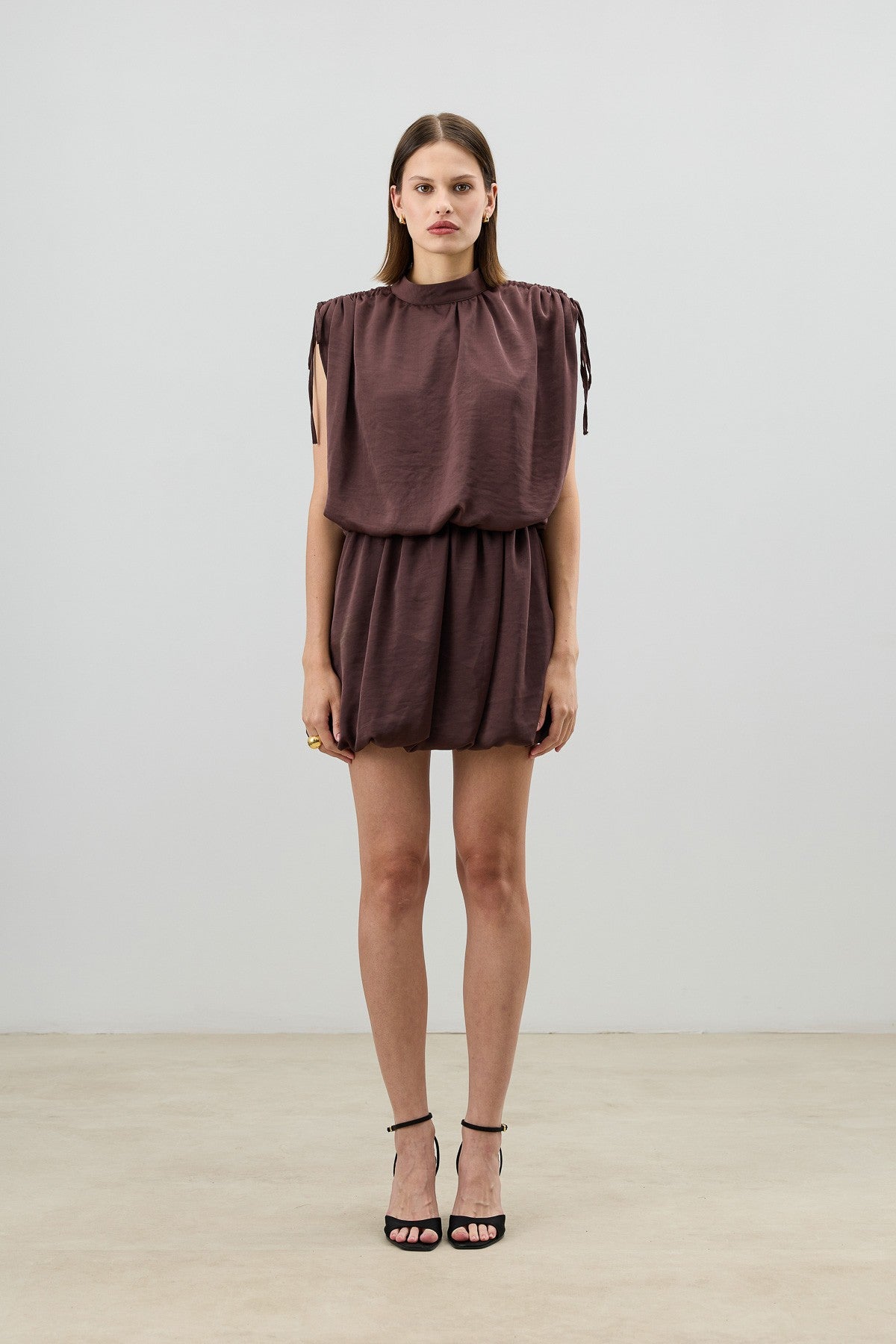 Women's Dress with Gathered Shoulders