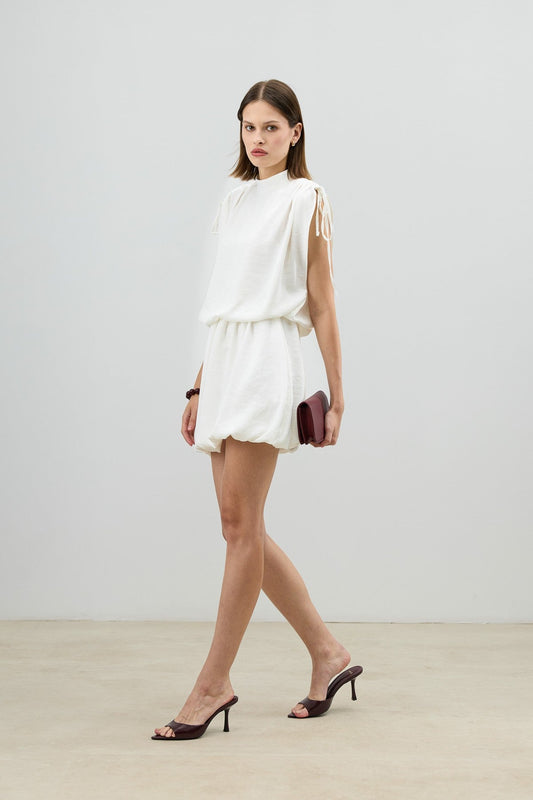 Women's Dress with Gathered Shoulders