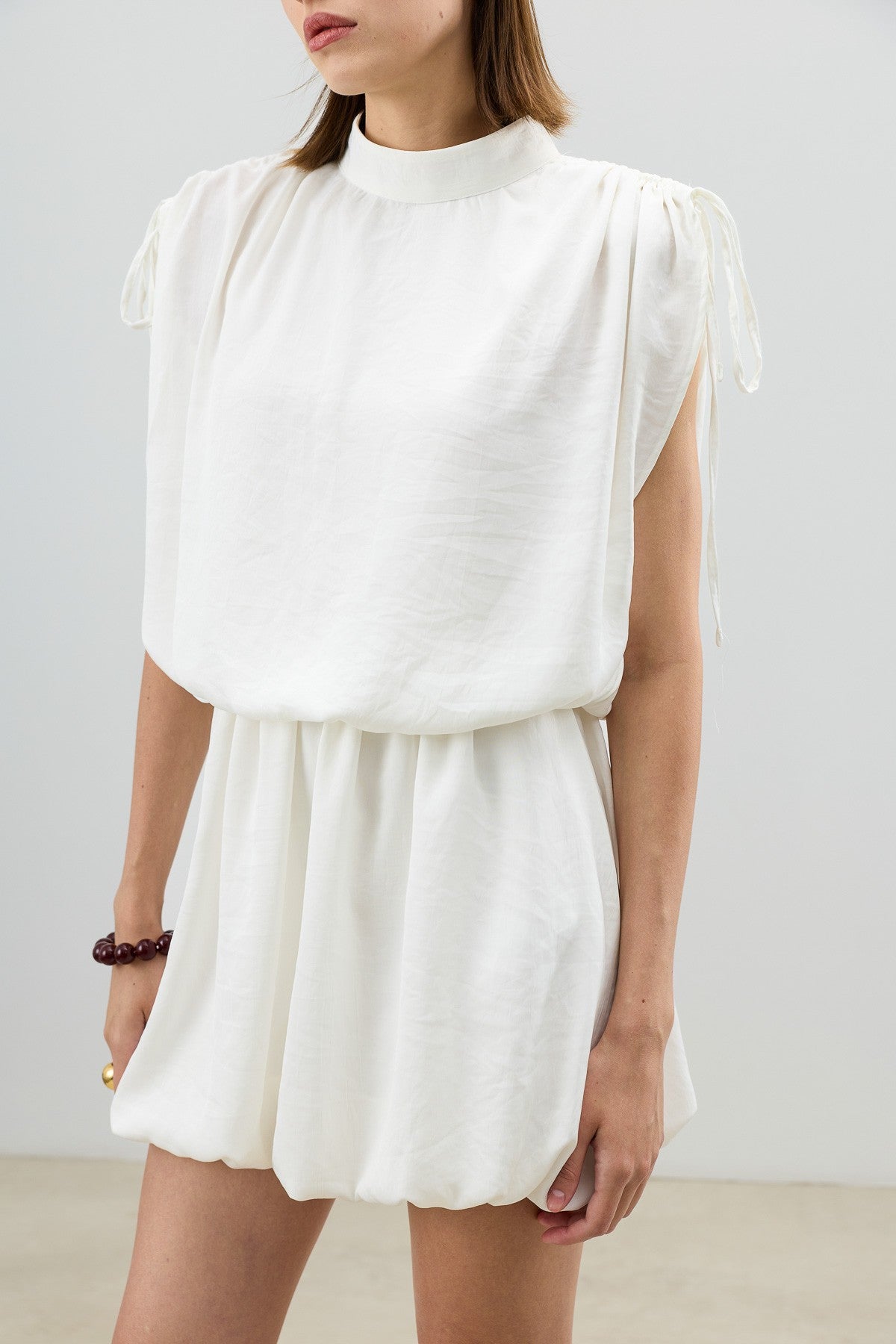 Women's Dress with Gathered Shoulders