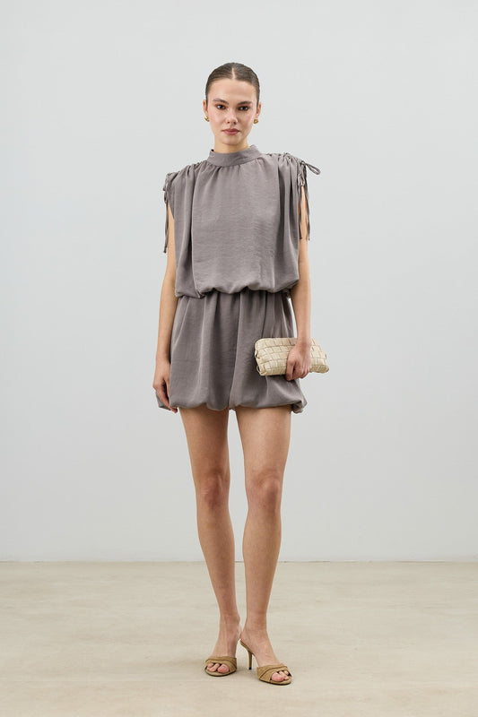 Women's Dress with Gathered Shoulders